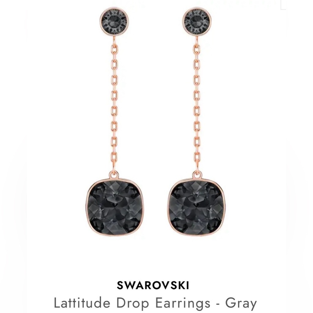 Swarovski Rose Gold rain drop attachment Earrings